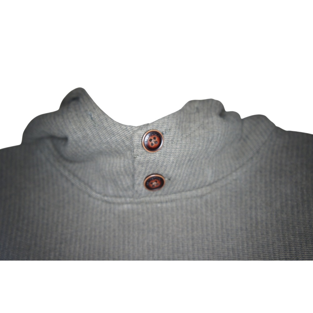 Billabong Hoodie Large Gray Waffle Knit Button Neck Pulover with Kangaroo Pocket - Picture 7 of 16